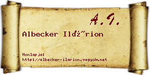 Albecker Ilárion névjegykártya